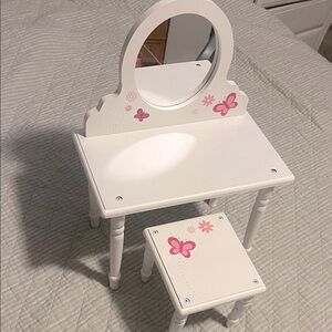 American girl doll White Vanity Set with Pink Accents
